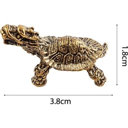 1PC Dragon Turtle Casting Figurine Metal Retro Sculpture Desktop Decoration Gift