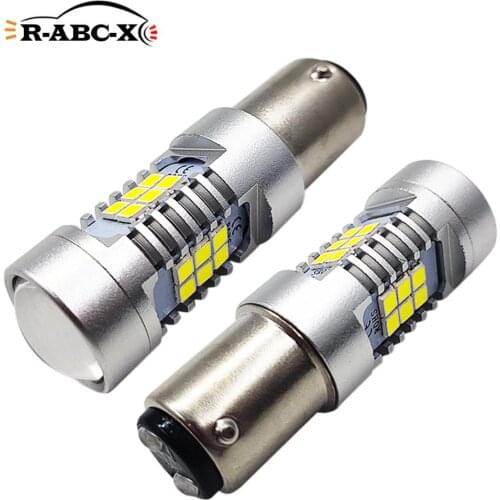2 pcs 2835 21smd 1157 BAY15D BAZ15D 10-30V Car Tail braking light P21/4W 12594 1196 P21/5W Auto LED Bulb White Red