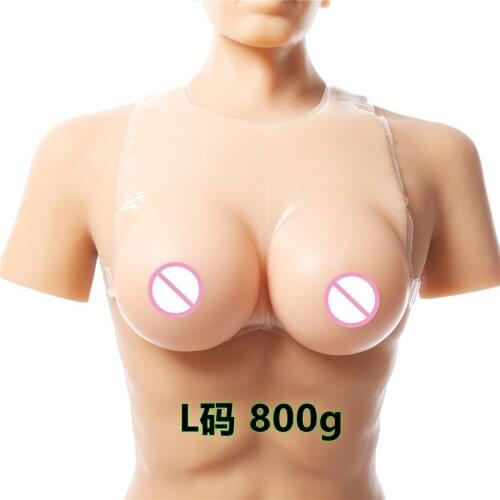 800g C Cup Transsexuals Suntan Silicone Breast Strap Breast Forms Fake Boobs Silicone Crossdresser Transgender Enhancer Implant