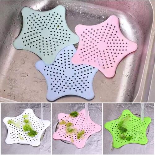 Anti Blocking Floor Drain Silicone Sucker Sewer Outfall Strainer Sink Filter Star Bathroom Hair Stopper Plug Kitchen Accessories
