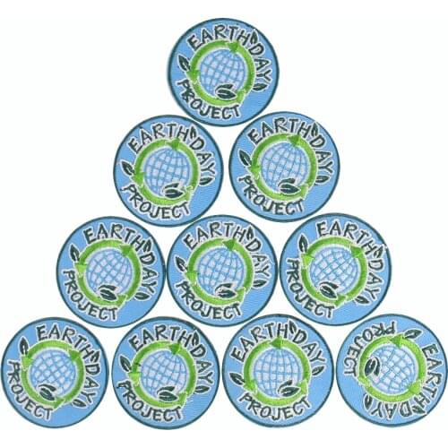 5PCS Protect Earth Day Badges Patches Iron on Letters Embroidery Applique for Clothing Shirt Backpacks DIY Apparel Accessories
