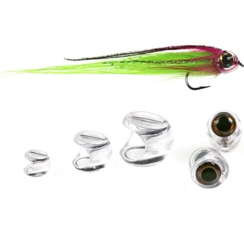 Bimoo 10PCS Fly Tying Fish Skull Head for Streamer Flies with Eyes Fly Fishing Bait Lure Making Material