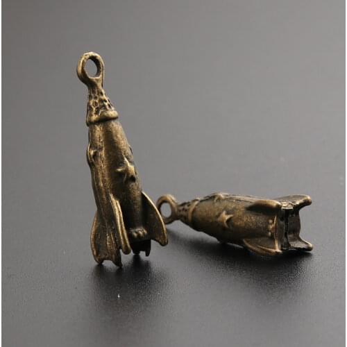 10pcs Bronze Rocket Charms Pendants For Necklace Bracelet Keychain Jewelry Making DIY Handmade Accessories A2288