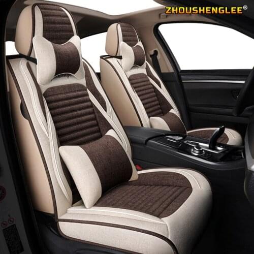 ZHOUSHENGLEE FLAX car sear covers for chevrolet spark silverado camaro captiva full set four season interior accessories cover