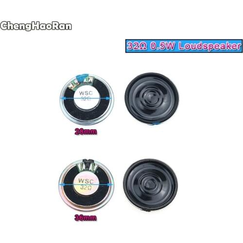ChengHaoRan 0.5W 32Ohm Loudspeaker 28mm 36mm 32R Mini Round Speaker Diameter Thickness 5MM Small Horn Doorbell Speaker