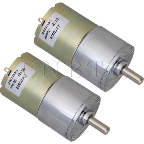 CNBTR 2PCS DC12V 30RPM Stainless Steel Gear-Box Speed Control Electric Motor
