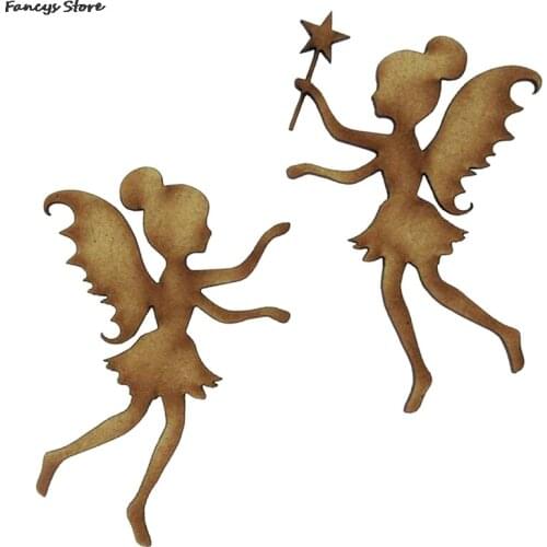 Wooden Fairy Wielding Elf Stick Wall Decoration Potted Big Tree Ornament Mini Simulation Fairy Tale Wooden Door Road Sign Flower