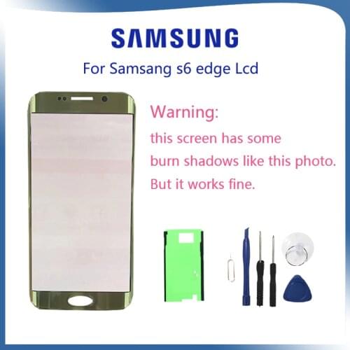 For Samsung Galaxy S6 Edge G925F LCD Display Touch Screen Digitizer Assembly 100% Original Super Amoled Burn-in shdaow screen