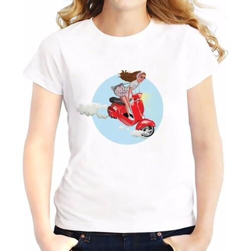 JOLLYPEACH t-shirts Italy classics scooter funny t shirts women summer new casual tee shirt femme soft comfortable tshirt