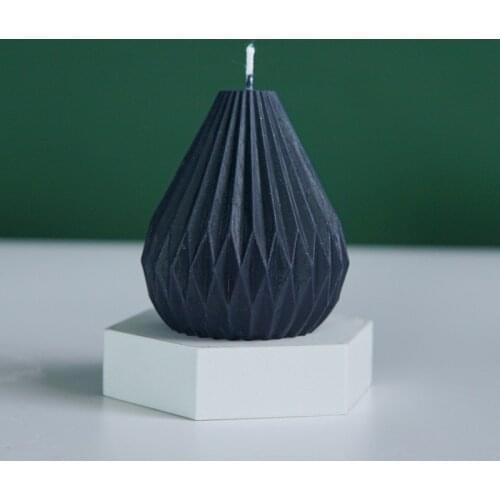 Geometric Line Pear Candle Mold Silicone Molds for Resin Striped Tapered Silicone Mold Candle Making Supplies Resin Molds