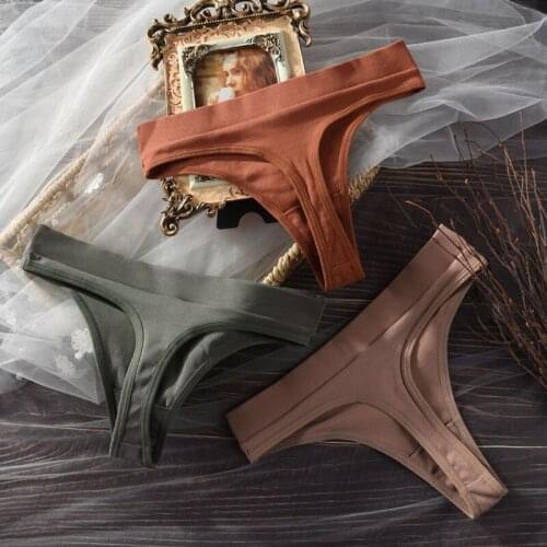Cotton Sexy Thongs Women Panties Seamless G String Fashion Underwear Female Briefs Lingerie Simple Yoga Sport Fitness Size S-XL