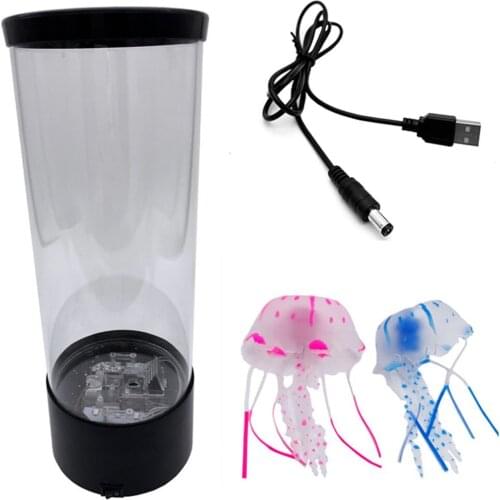 USB Medium Simulation Jellyfish Lamp LED Color Changing Home Decoration Night Light Jellyfish Aquarium Style Led Lamp