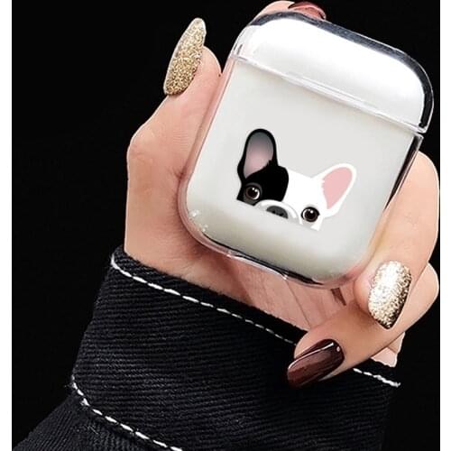 Jaomax Plastic Hard PC Transparent Heart Peach Pet Dogs Earphone Case for Wireless Charging Cover Airpods Cute Case Cover Fundas