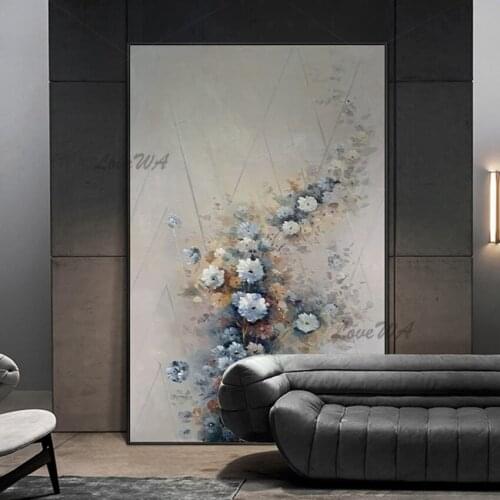 Colorfull Pink Flower Oil Paintings Canvas Home Decor Handmade Wall Oil Painting Wall Picture Colorful Paintings Art For Bedroom