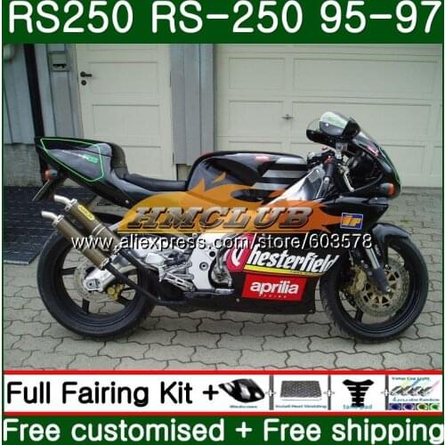 Kit For Aprilia RS-250 RSV250 RS250 1995 1996 1997 45CL.0 RSV250RR RS250R 95-97 RSV 250 RR RS 250 95 96 97 Fairing Glossy black