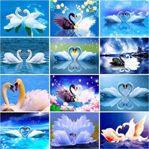 Diamond Embroidery Swan Animal Full Round With AB Drill Diamond Painting Kits Kit Picture Rhinestone Mosaic Handicraft Gift