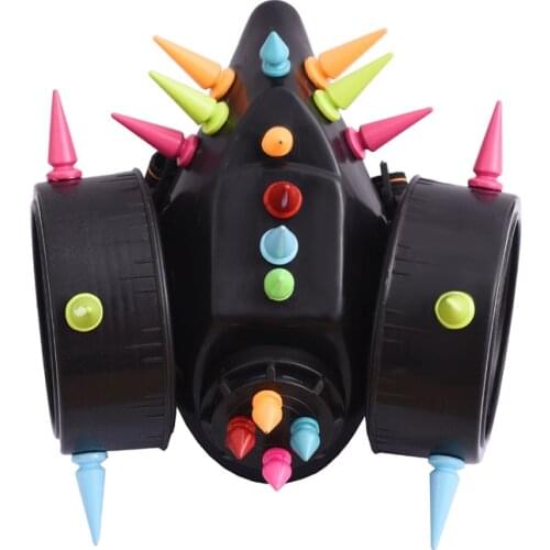 Steampunk Industrial Revolution Mask Cosplay Vintage Rivets Mask Gothic Party Colorful Spikes Masks Accessory Retro Punk