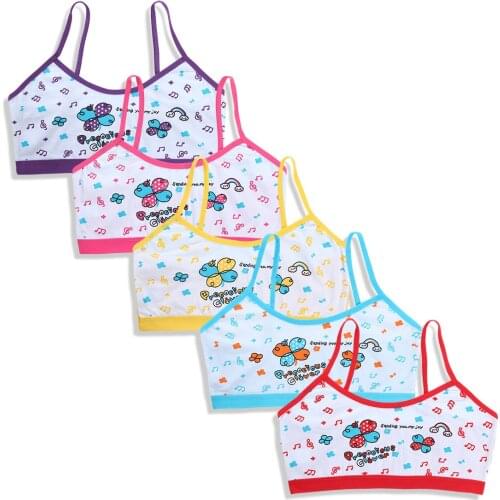 3Pc/Lot Teenager Tank Top For Girls Cotton Underwear Model Cartoon Kids Singlets Children Camisole Baby Bras Undershirt