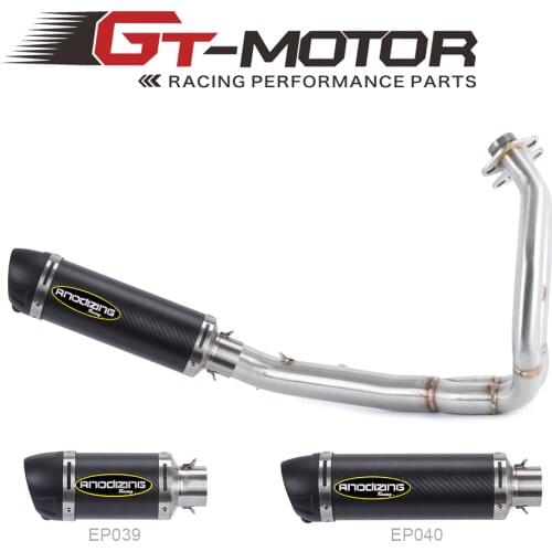 Motorcycle full System Exhaust Muffler End Pipe Connector Mid Link Pipe FOR kawasaki ER6N ER-6N ER6F NINJA650R 2012-2016