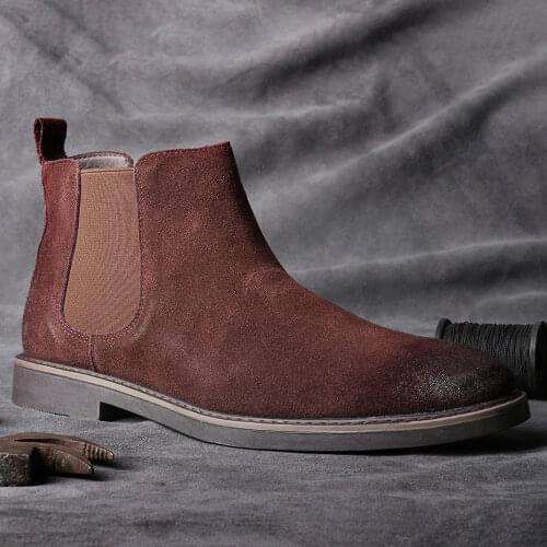 40-46Genuine leather chelsea boots men brand 2021 comfortable fashion men boots #KD533