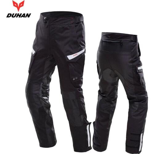 Mens DUHAN Cold-proof Waterproof Motorcycle Pants Casual Moto Trousers Motorbike Motocross Knee Protective Waterproof Pants