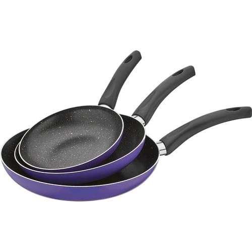 Papilla Rosetta 18-22-26 cm Frying Pan Set-Purple