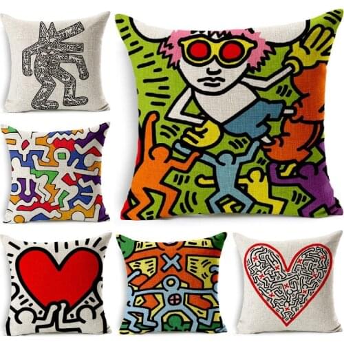Nordic Art Pillows Cover Linen Cushion Cover Home Decoration Car Sofa Decorative Pillowcase Coussin Kissen 45x45cm