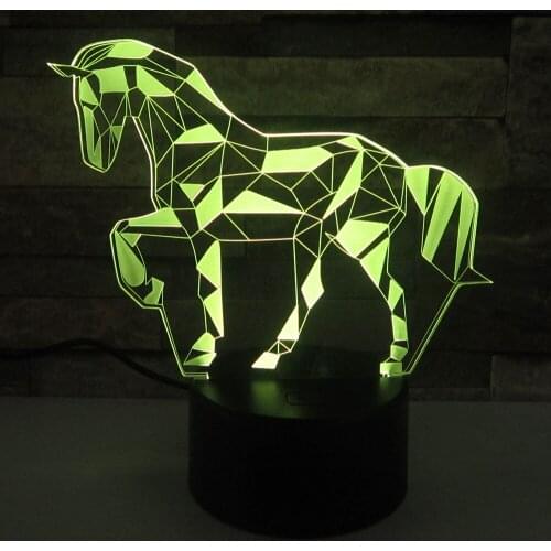 Novelty 3D LED Desk Lamp Zebra Horse RGB Night Light USB Remote Control Home Decro Christmas Gift Baby Sleep Lighting