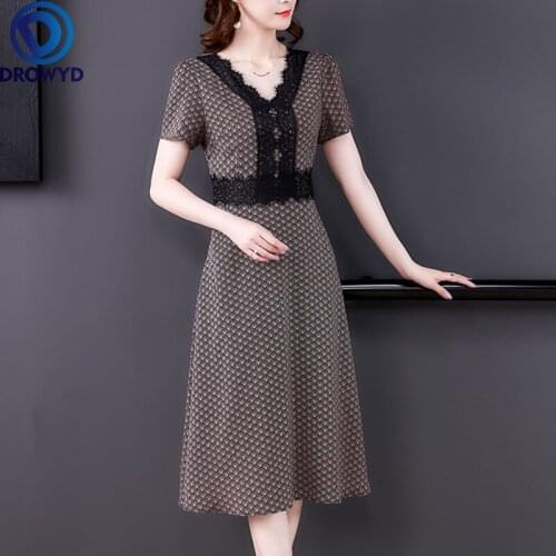 2021 Summer New Elegant Dress Temperament Intellectual Lace Slimming Commuter Comfortable Dress High Waist Dress Party Vestidos