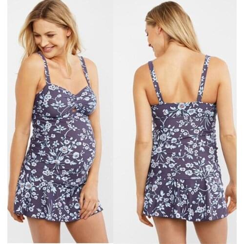 New Fashion Sexy Floral Print Pattern Maternity Swimsuit Split Sling Maternity Wear Swimsuit