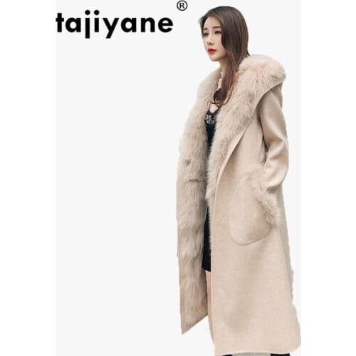 Autumn Jacket Winter Women Clothes 2021 Real Fur Coat Wool Jacket Fox Fur Lining Hooded Korean Slim Fit Double-sided Wear ZT606