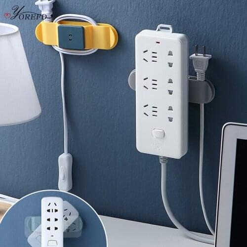 OYOREFD Wall Mounted Cable Holder Power Cord Plug Holder Home Office Desktop Wall Cable Protector Fixed Cable Finishing Holder