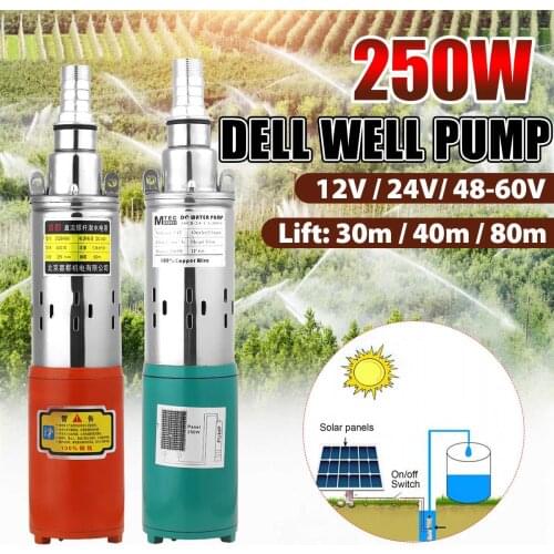 400W 12V/24V/48V DC Submersible Pump Deep Well Pump 1800L/H 80M High Lift Water Pump for Garden Home Agricultural Irrigation