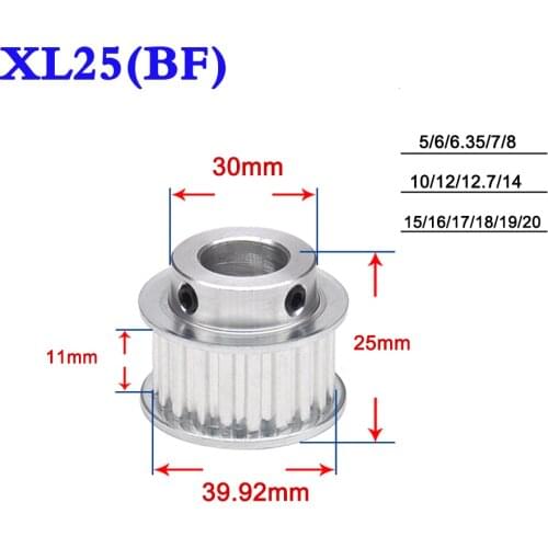 1PCS XL 25 Tooth Convex Synchronous Wheel Timing Pulley Belt Width 11mm 5-20mm