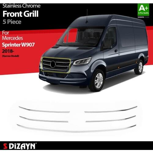 For Mercedes Sprinter W907 Chrome Front Grill(Narrow Model) Stainless Steel 5 Pcs.Exterior Car Accessories Parts Auto Products