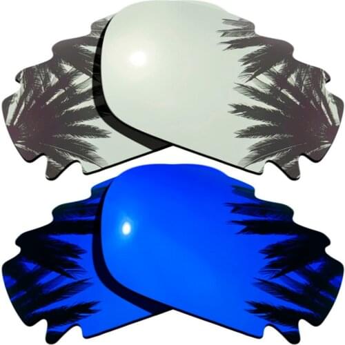 Silver+Purple Mirrored Coating) 2-Pairs Polarized Replacement Lenses for Jawbone Vented/Racing Jacket 100% UVA & UVB Protection