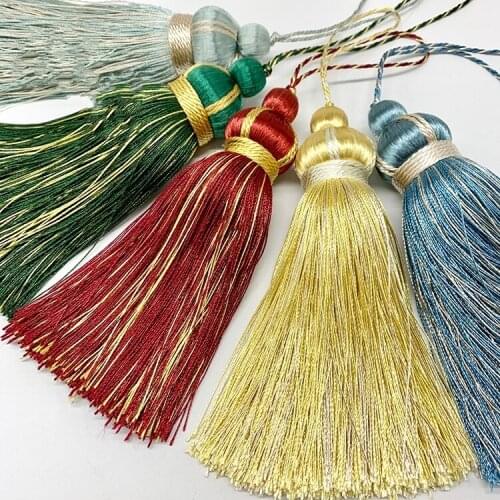 6PCS/11cm Lanyard Silk Tassel Sewing Curtain Simple Big Tassel Accessories Key Tassel Pendant For Fabric Home Decoration