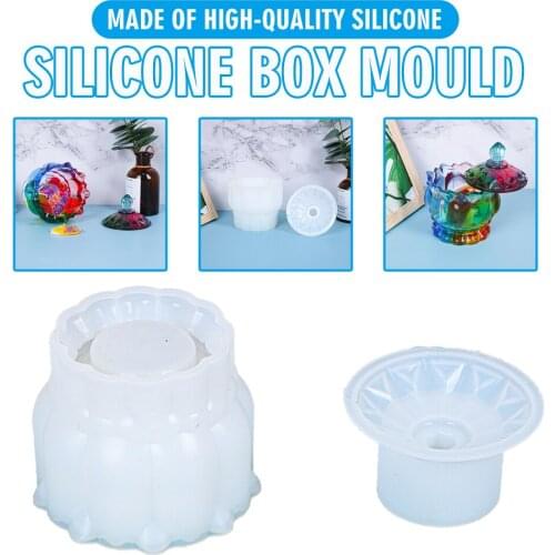 Silicone Storage Box Mold Jewelry Case Mould Container Crystal Epoxy Resin Mould Handmade Craft Casting Tool Home Decoration
