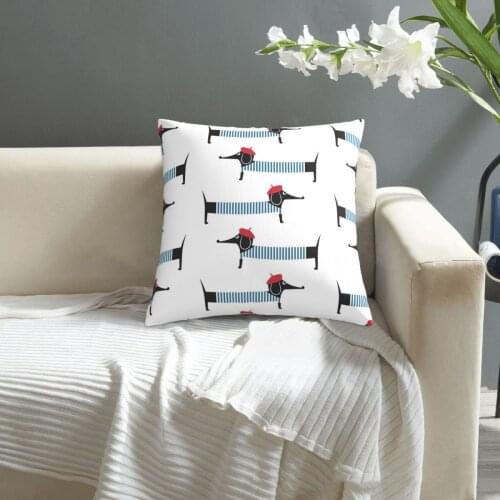 Cute Cartoon Parisian Dachshund Pattern (1) pillowcase printed cushion cover sofa waist pillow pillow cover