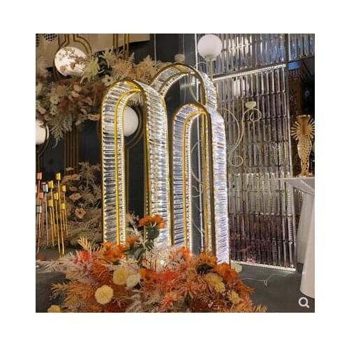 New wedding props tieyi luminous crystal arch decoration wedding scene layout star arch road lead