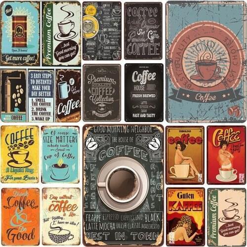 Fresh Brewed Italian Coffee Tin Sign Plaque Vintage Decor Metal Sign Vintage Bar Decoration Cafe Metal Poster Pub Metal Plate