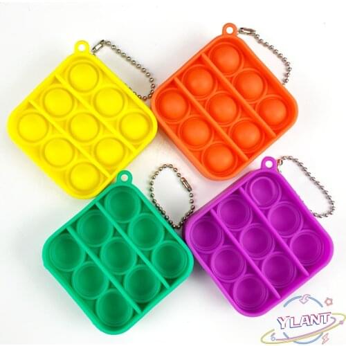 SWT Mini Push Pop Bubble Sensory Toy Autism Funny Anti-stress Pop Bubble Needs Squishy Stress Reliever Toy Child Fidget Keychain