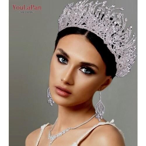 YouLaPan HP374 Luxury Rhinestone Hair Tiara Crown Wedding Headband for Women Handmade Bridal Hair Jewelry Wedding Accessories