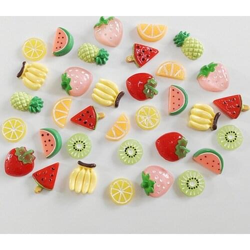 10/20Pcs Imitation Fruit Flatback Planar Resin Color DIY Craft Supplies Jewelry Phone Shell Ornaments Material Hair Accessories