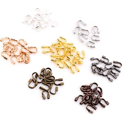 100pcs/lot 4.5x4mm Wire Protectors Wire Guard Guardian Protectors loops U Shape Accessories Clasps Connector For Jewelry Making