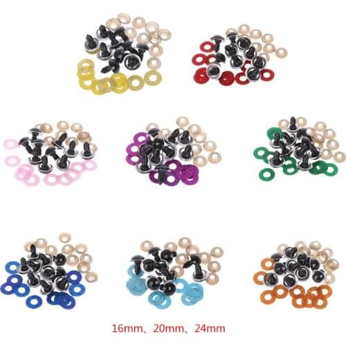 16 20 24mm 10pcs Shinning Plastic Doll Eyes Craft Eyes DIY For Plush Bear Stuffed Toys Animal Puppet Dolls