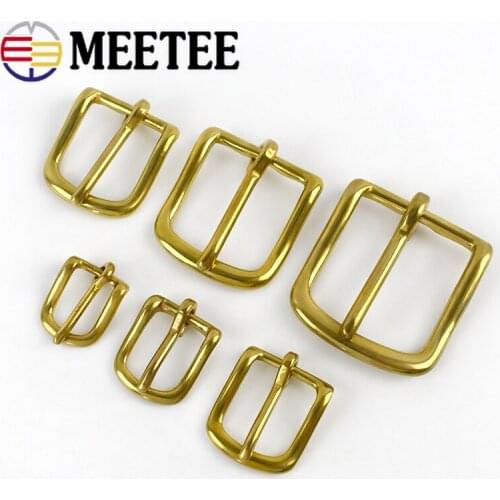 2PCS Meetee New Solid Brass Belt Buckle Copper Men Pin Buckles DIY Mens Womens Jeans Luggage Hardware Accessories AP011