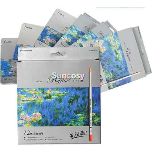 24/36/48/72 Colors Marco Raffine 7100 Prismacolor Fine Art Oil Colored Pencil Professional Drawing Pencils Sketch Art Supplies