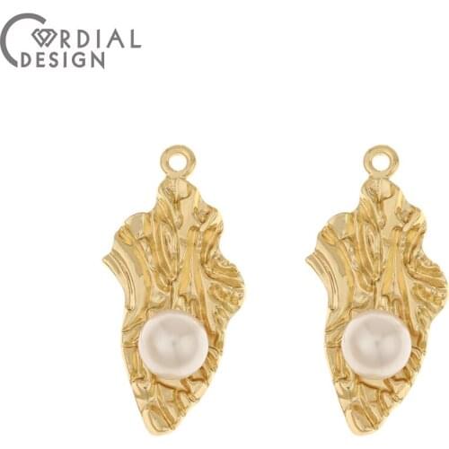 Cordial Design 100Pcs 16*34MM Earring Accessories/Irregular Shape/Imitation Pearl/Hand Made/Pendant/Jewelry Findings & Component