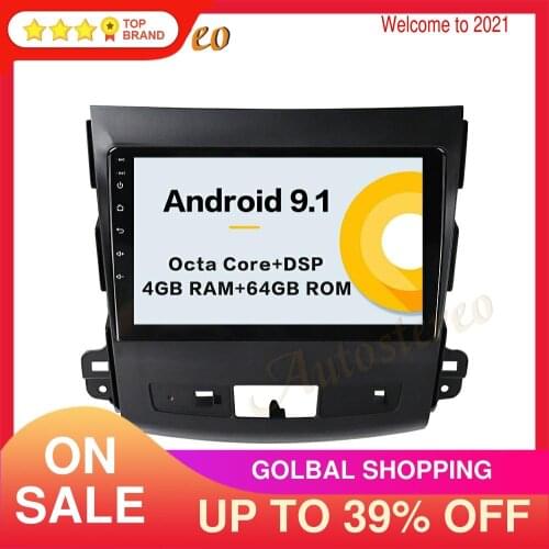 4G DSP Android 9.1 Car GPS Navigation Multimedia Player For Auto Mitsubishi Outlander 2006-2012 Radio Tape Recorder Headunit IPS
